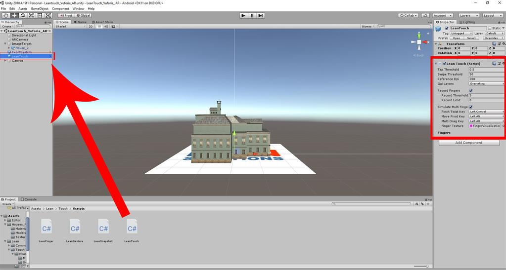 Leantouch_Vuforia_AR In Unity
